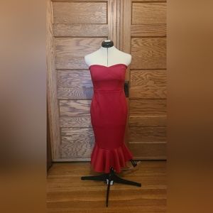 Red Express strapless mermaid/almost wiggle dress